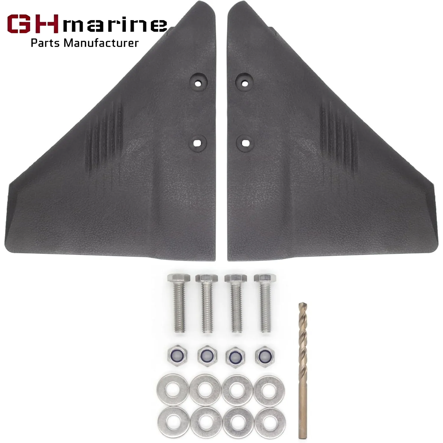 Boat Hydrofoil Stabilizer for Marine 5 - 150 HP Outboard and Sterndrive Motors Made of PA66 Plastic Black