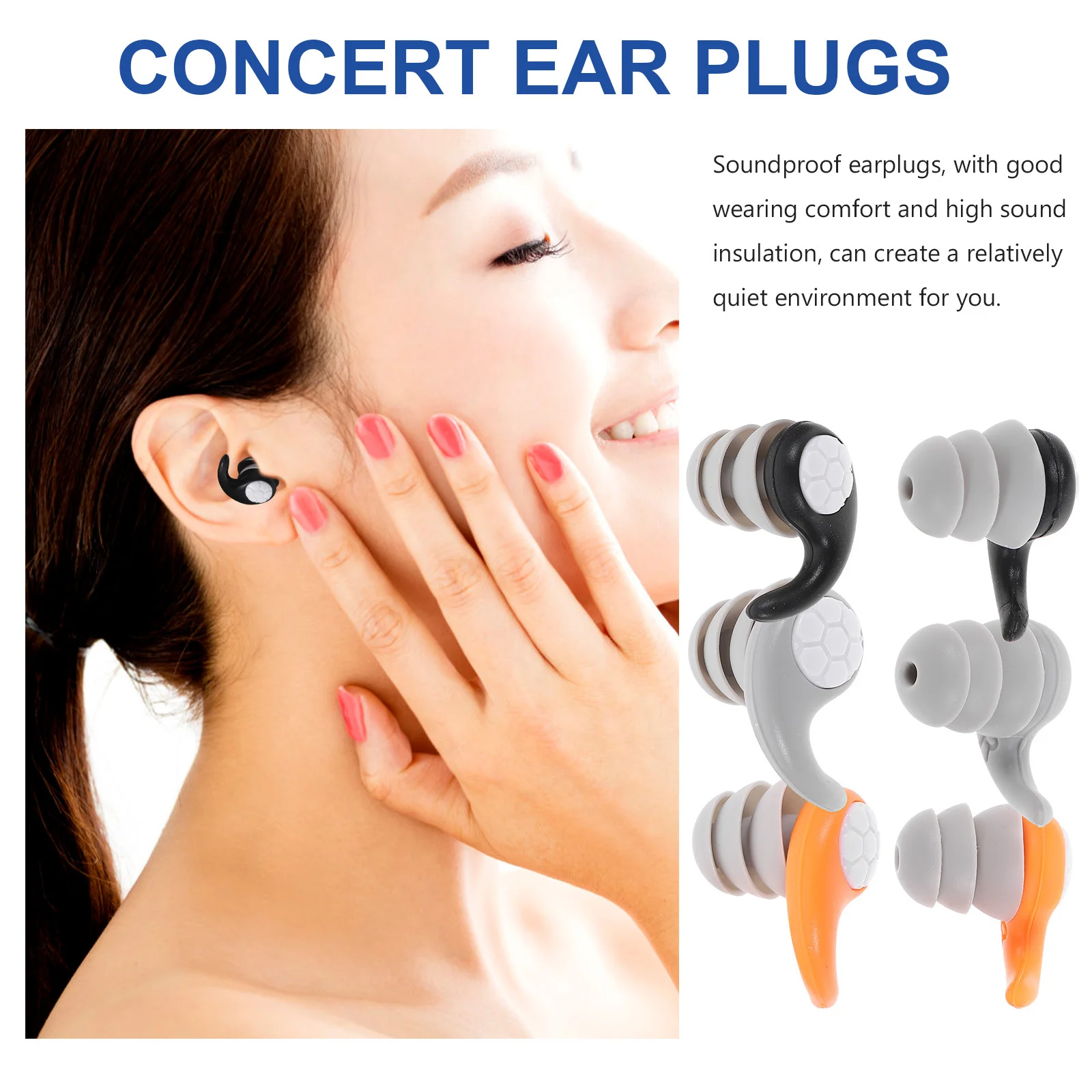 

3Pairs Soundproof Ear Plugs Waterproof Silicone Comfortable Sleeping Earplugs Noise Reduction Ear Protection