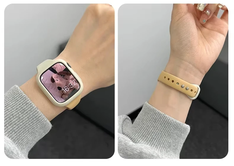 Adatto per Apple Watch con 45 44 41 40 42-46mm Bracciale sportivo Slim Silicone sulcone inwatch Serie 8-5 SE 4 9 10 Ultra 2 49mm