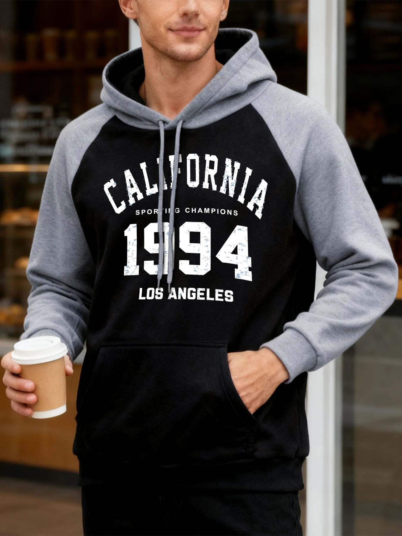 

Califirnia Letter 1994, мужская толстовка реглан с принтом в стиле хип-хоп, уличная модная толстовка с карманами, флисовая уличная одежда, осенние повседневные топы