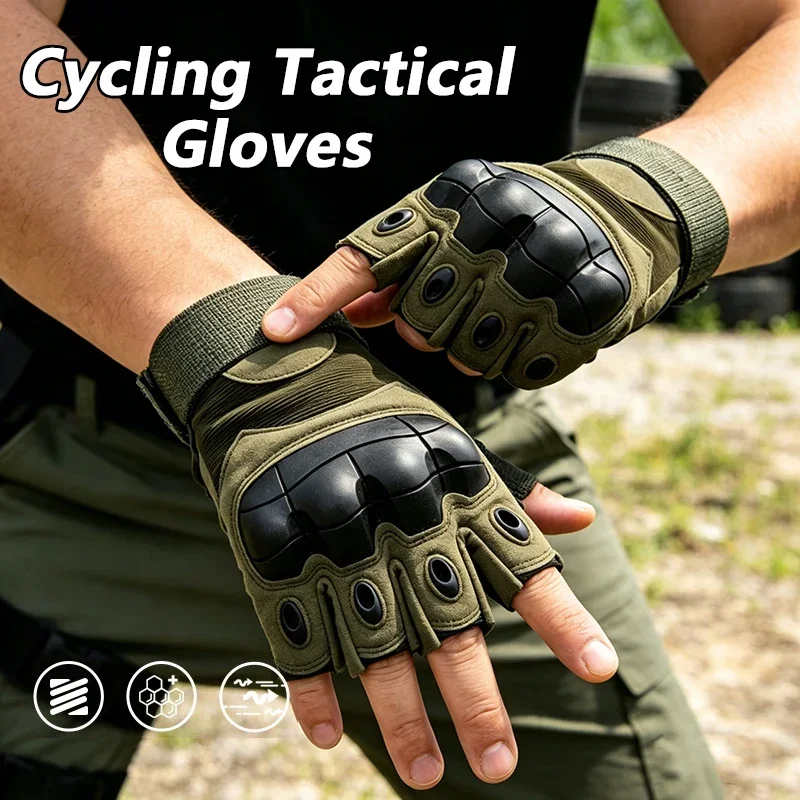 Outdoor Tactical Gloves Motorcycle Gloves Half Finger Military Men Women Combat Shooting Hunting Fitness Gloves