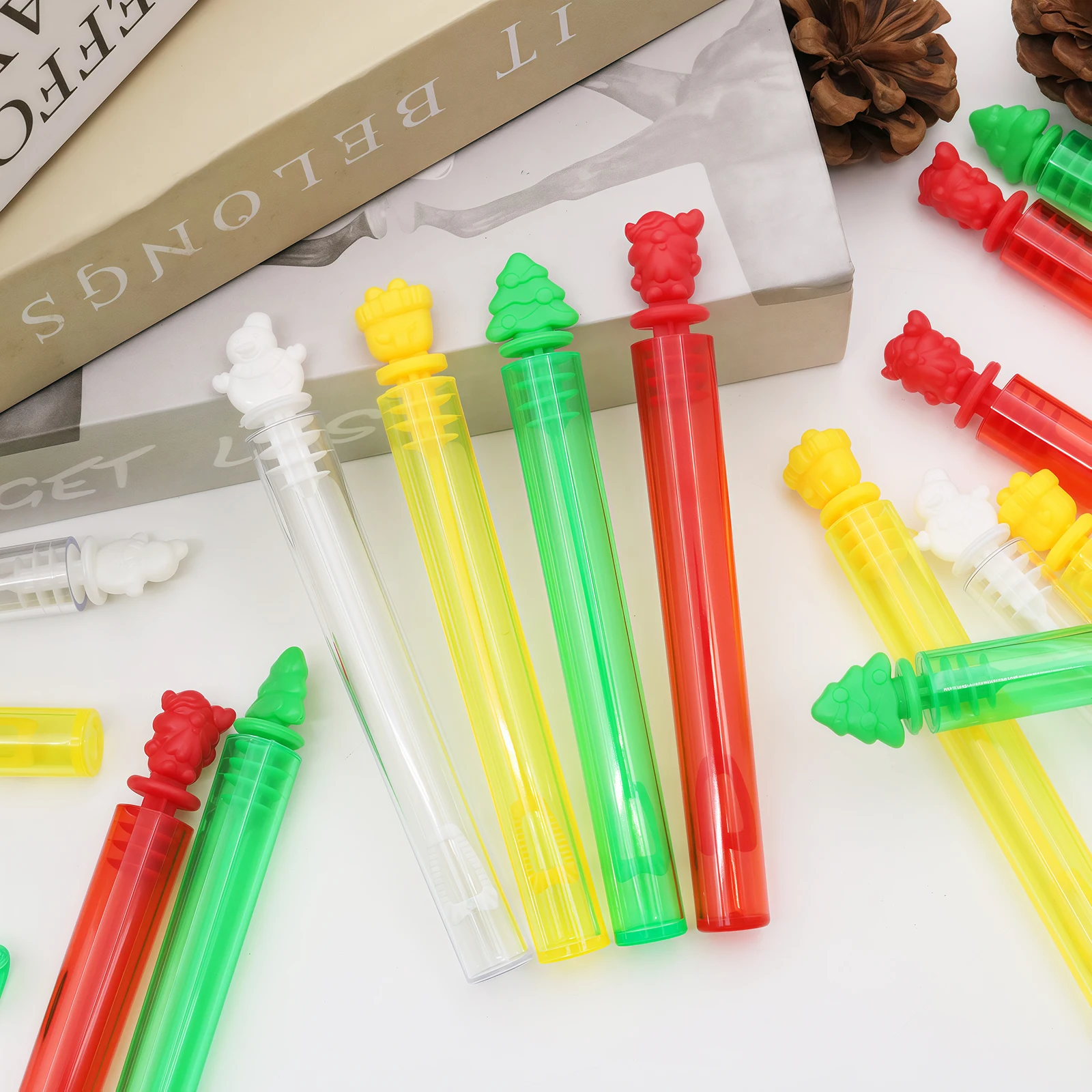 Paquet de 20/40 Mini baguettes à bulles en vrac 4 couleurs pour noël, mariage, utilisation d'activités intérieures et extérieures, cadeaux de fête à bulles