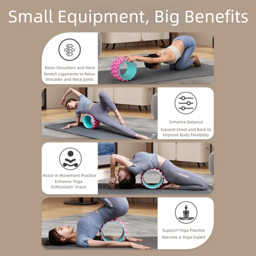 Deep Tissue Massage Yoga Wheel Portable Open Back Design Myofascial Release Roller Open Shoulder Design Anti Slip Back Roller