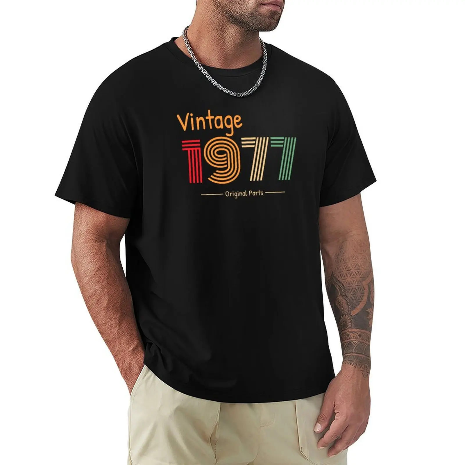 

1977 birthday funny T-Shirt man clothes essential t shirt boys whites compression shirt men