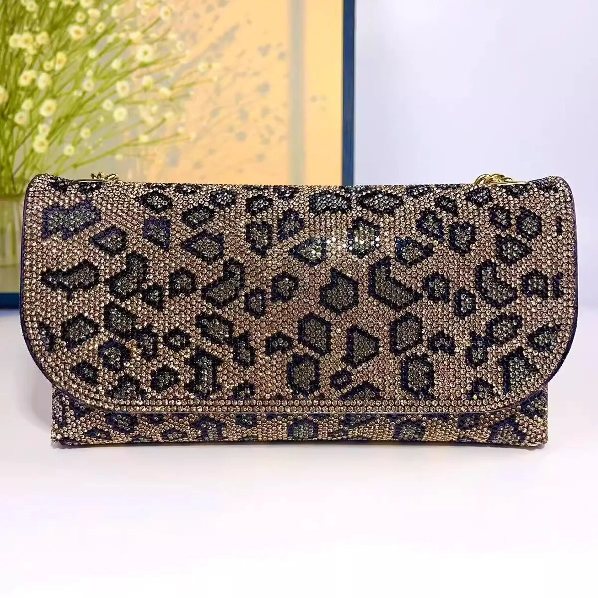 

iny Diamond Leopard Print Crossbody oulder Bag Women's Handbag Par ow Off-oulder Bag Faionable Small Size