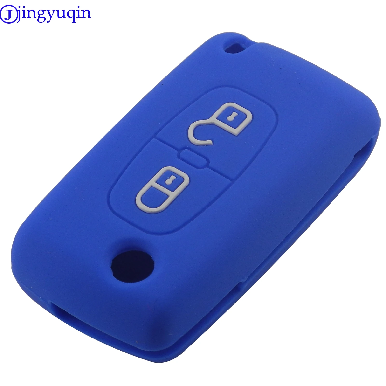 jingyuqin 2 Buttons Remote Flid Folding Key Silicone For PEUGEOT 207 307 308 407 408 For Citroen C3 C4 C4L C5 C6 Protector Cover