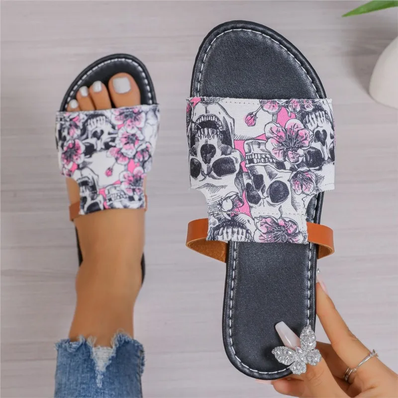 2024 EVA Flower Printed Slipper Womens Multicolor Bottom Shoes Summer Anti-slip Slippers Flat Flip Flops zapatos para mujeres image 2