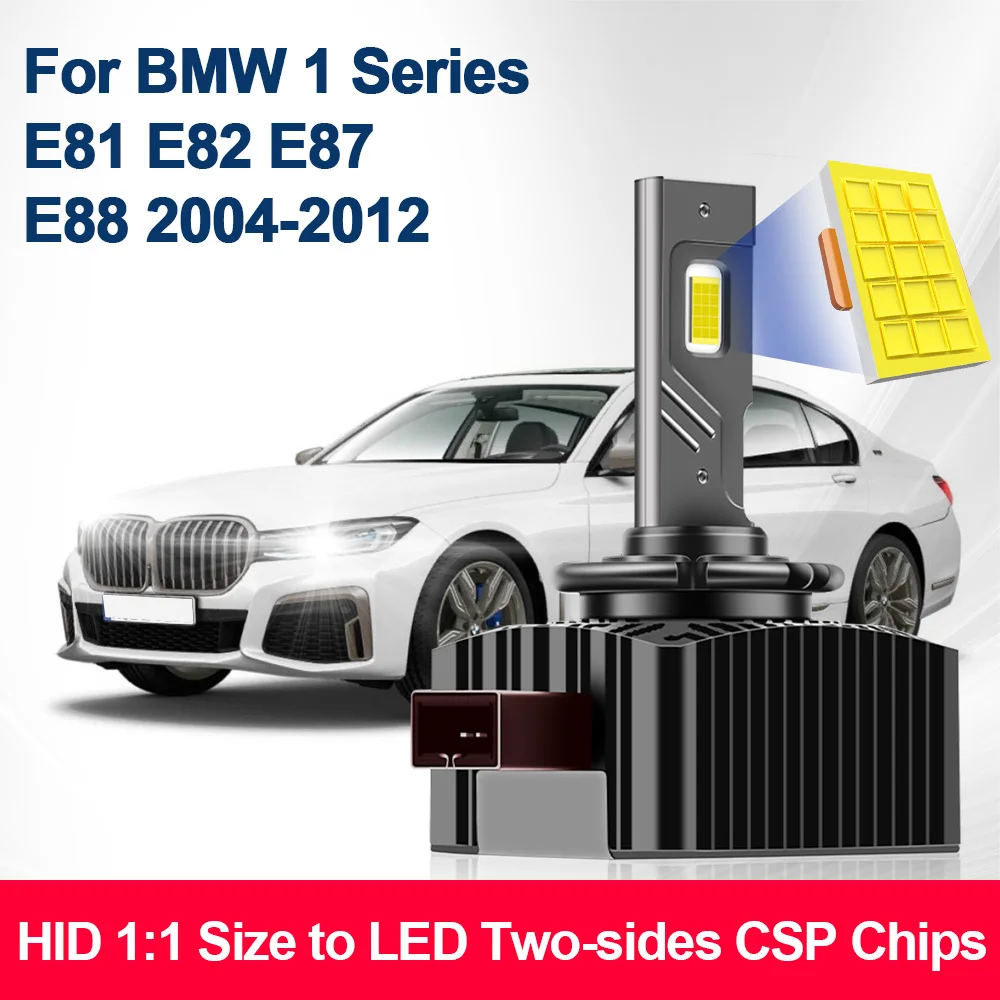 For BMW 1 Series E81 E82 E87 E88 2004-2012 LED Headlights Canbus 30000LM D1S Auto Bulbs Two-sided 110W 6000K Car Lamp