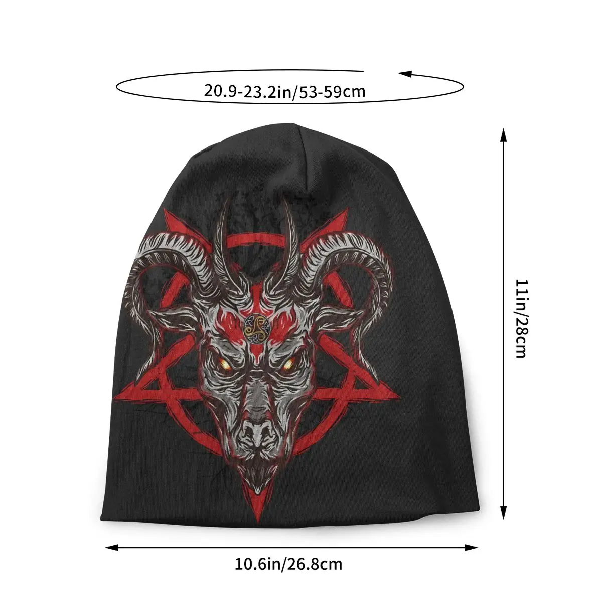 Skullies Beanies Fashion Hats Baphomet Goat 666 Thin Bonnet Special Caps Men Women's Earmuffs