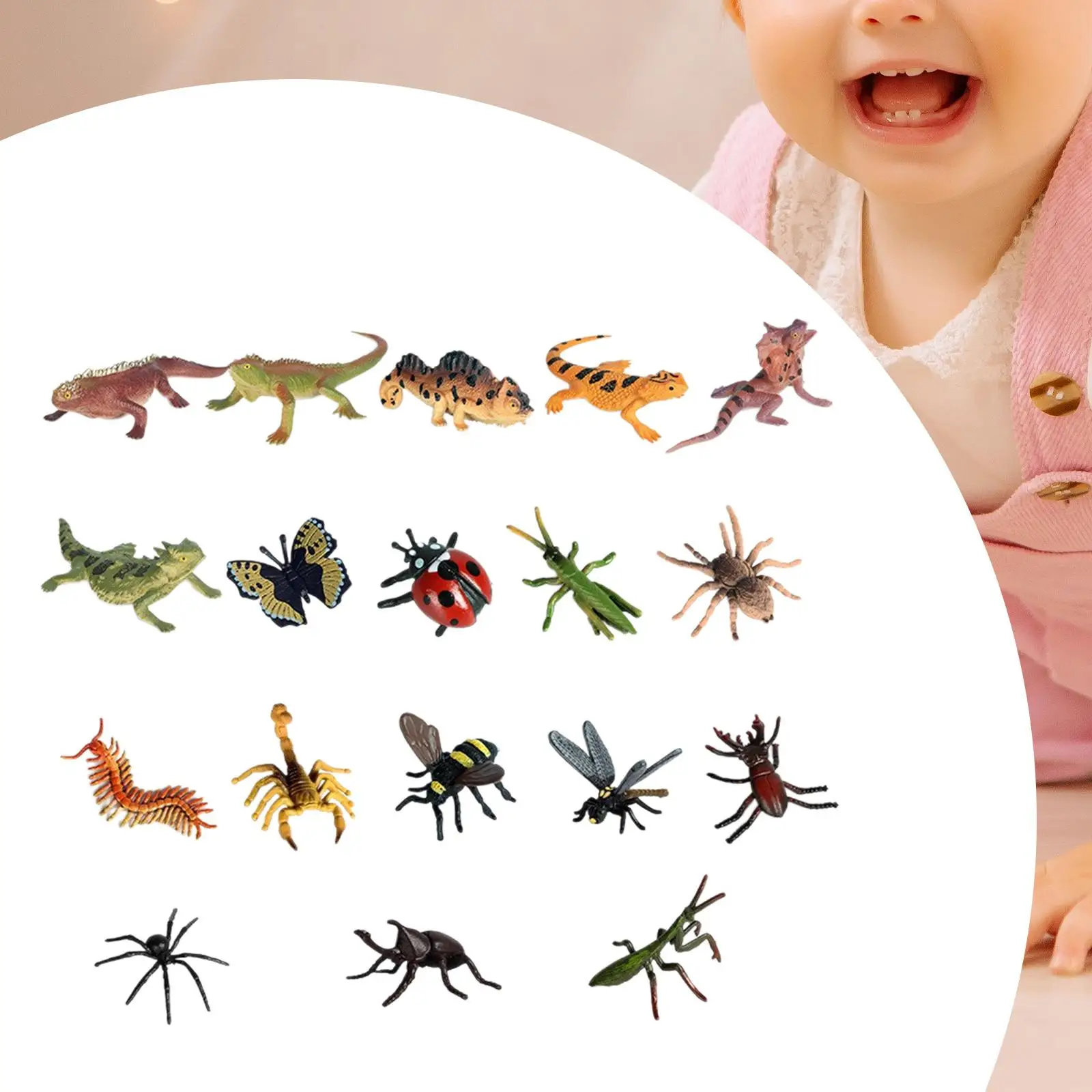 18Pcs Artifical Animals Model Toy for Desktop Decoration Boys and Girls