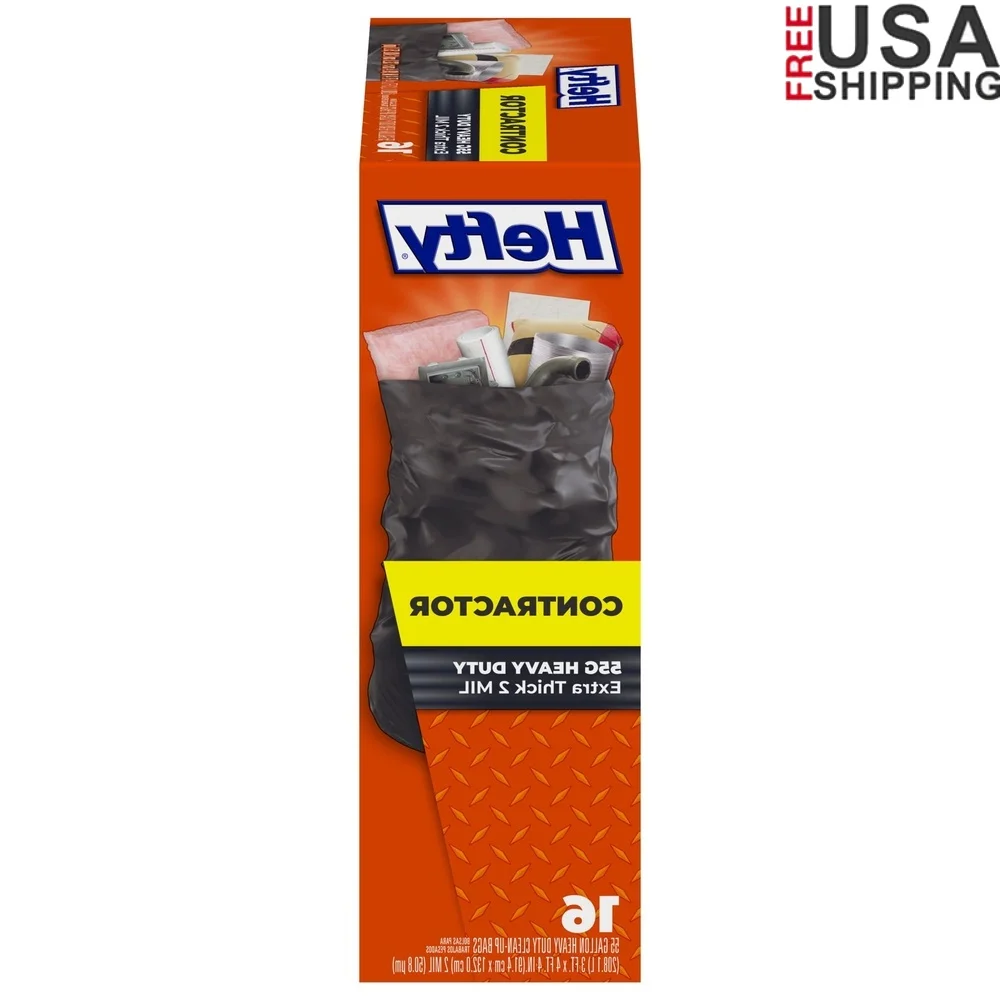 

Heavy Duty Contractor Trash Bags Industrial Strength Puncture Resistant Extra Large Disposable Garbage Bags 55 Gallon 16 Count