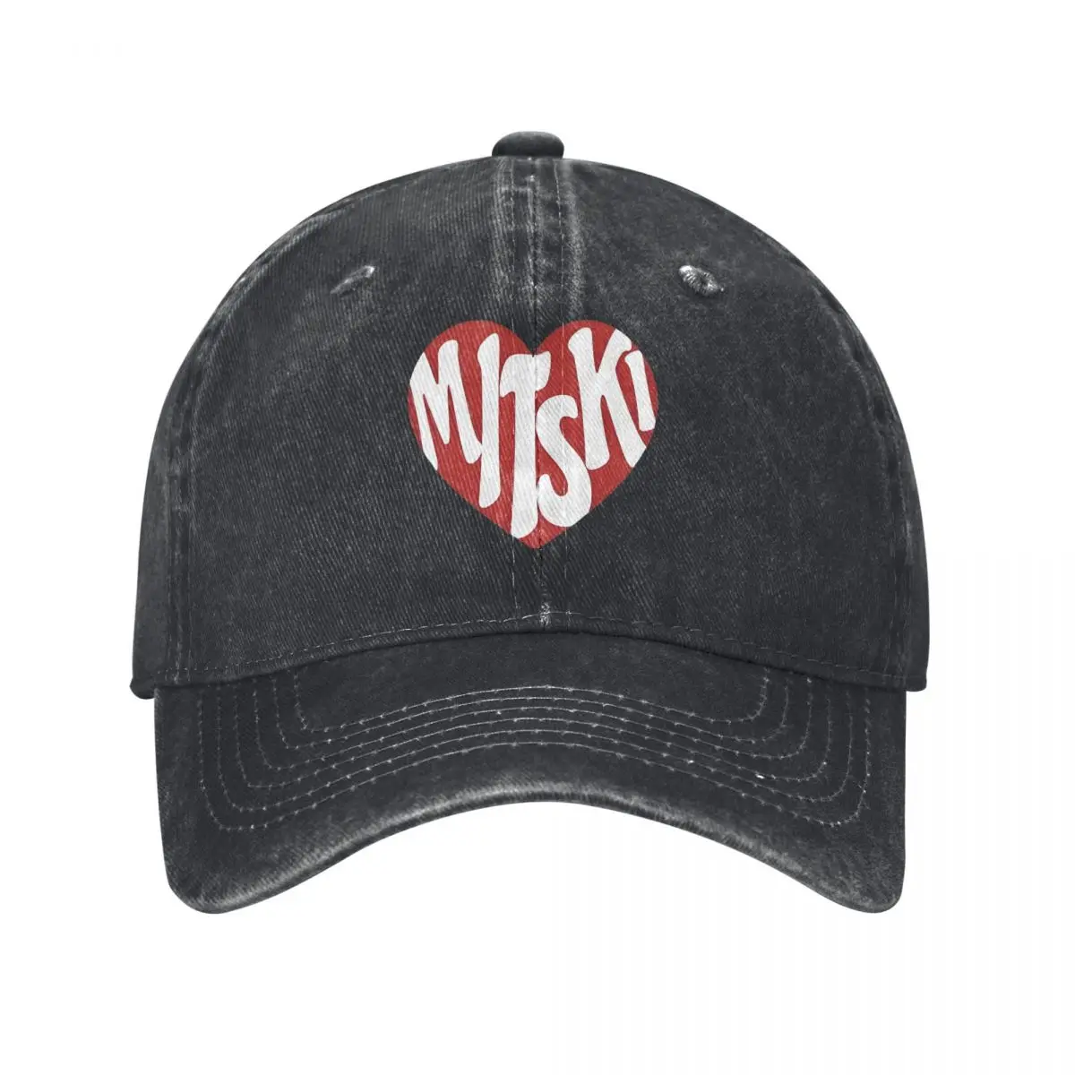 Mitski Heart Logo Denim Baseball Cap Running Hippie Trucker Dad Hat Summer Men Women Fitted Retro Sun-Proof Baseball Caps