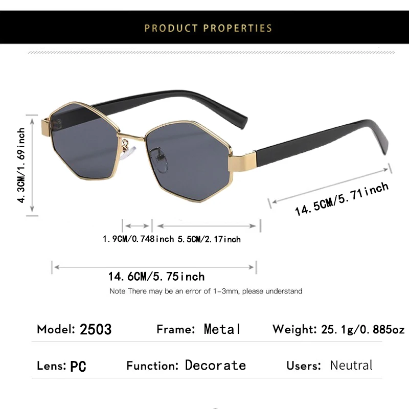 New Trendy Street Style Polygonal Sunglasses, Unisex, Outdoor Fashion with a High-End Feel, Available in Multiple Colors, Suitable for Various Occasions, the Perfect Gift