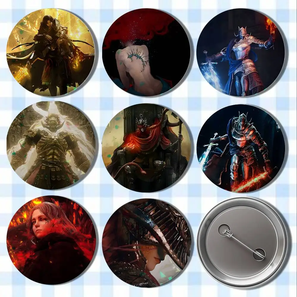 Hot Games E-Eldens R-Rings Badges Button Round Creative Pin Brooch Badge Bag Decor Accessories Fans Collect Friends Gifts
