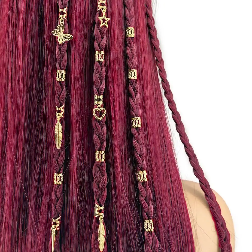 

26pcs Butterfly Hollow Out Hair Ring Hair Braiding Dread Locks Dreadlocks Beads Multi Style Charm Hair Braid Tubes Decor