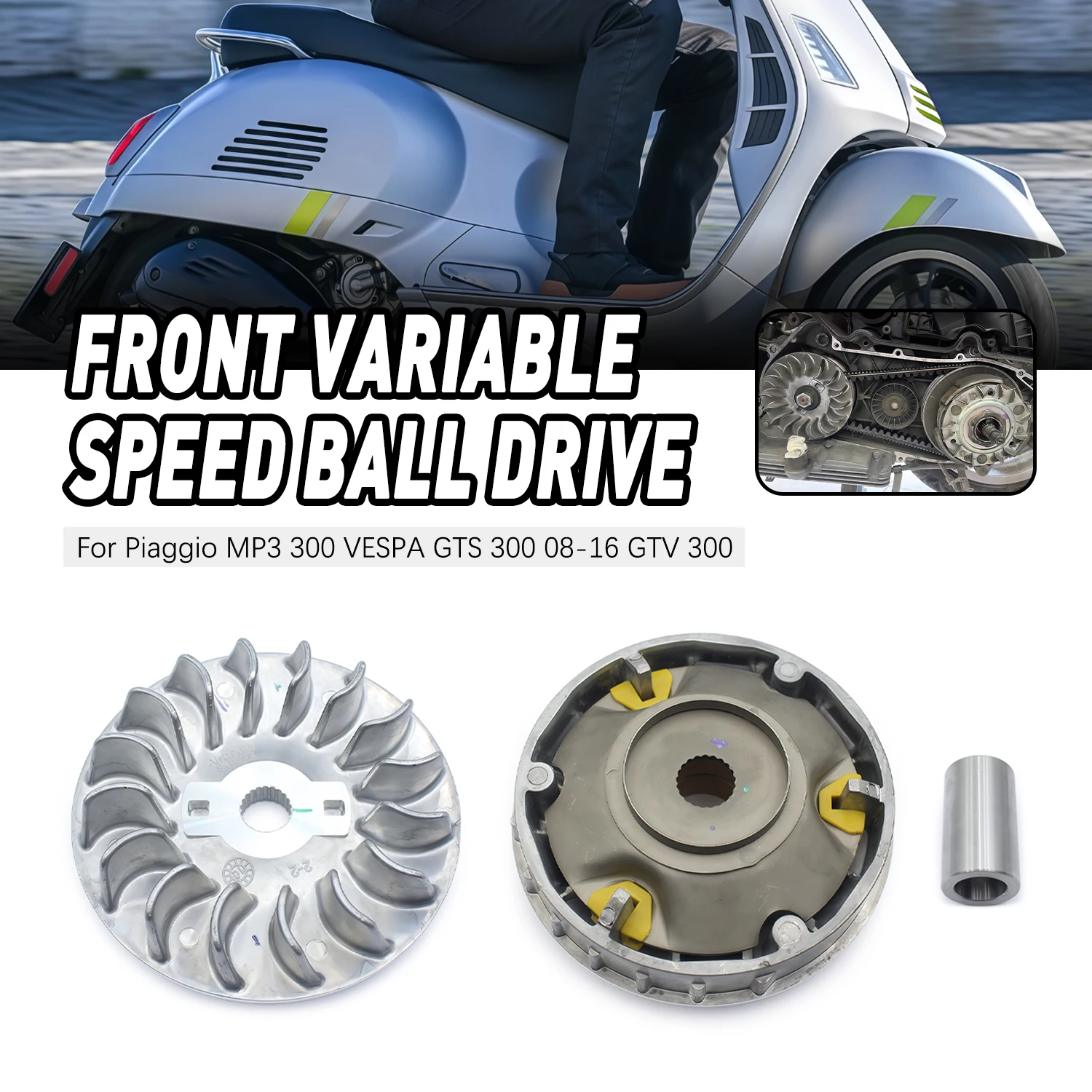 High Quality accessories moto Drive Belt Variator Pulley Roller Set For Vespa GTS 2008 2009 2010 2011 2012 2013 2014 2015 2016