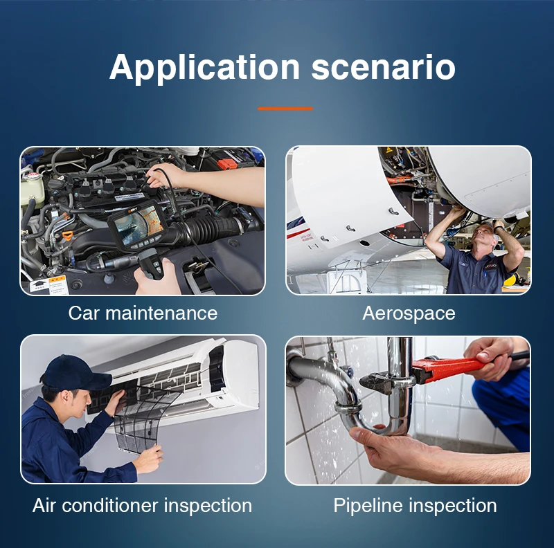 Portable Ultra Slim Snake Camera 5.0HD Industrial Borescope For Automotive NDT Inspection With 2-Way Articulating Controller