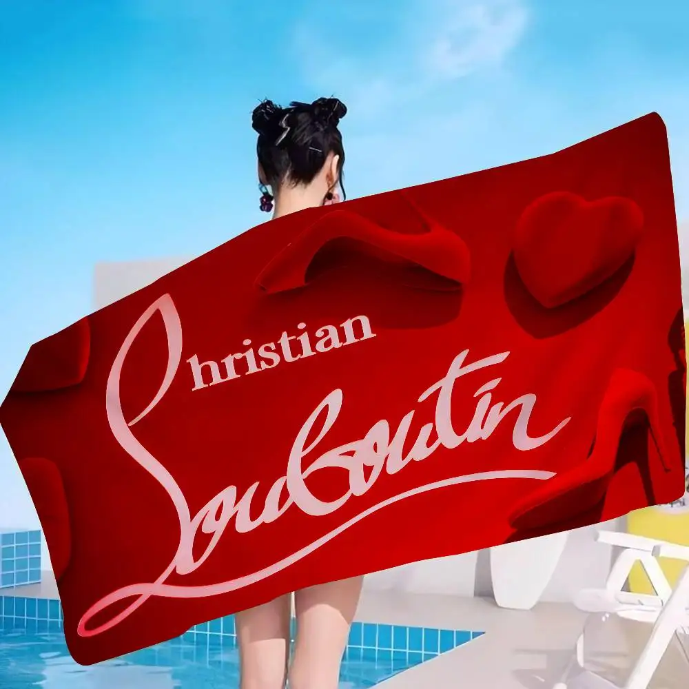 Luxury C-ChristianES L-LouboutinES Logo Microfiber Blanket Quick Drying Beach Towels Oversized Printing Super Pool Towel