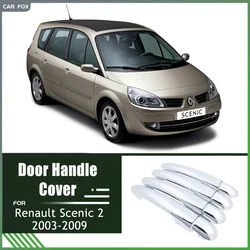 Chrome Door Handle Covers Trim for Renault Scenic 2 II MK2 2003 2004 2005 2006 2007 2008 2009 Car Accessories Stickers Styling