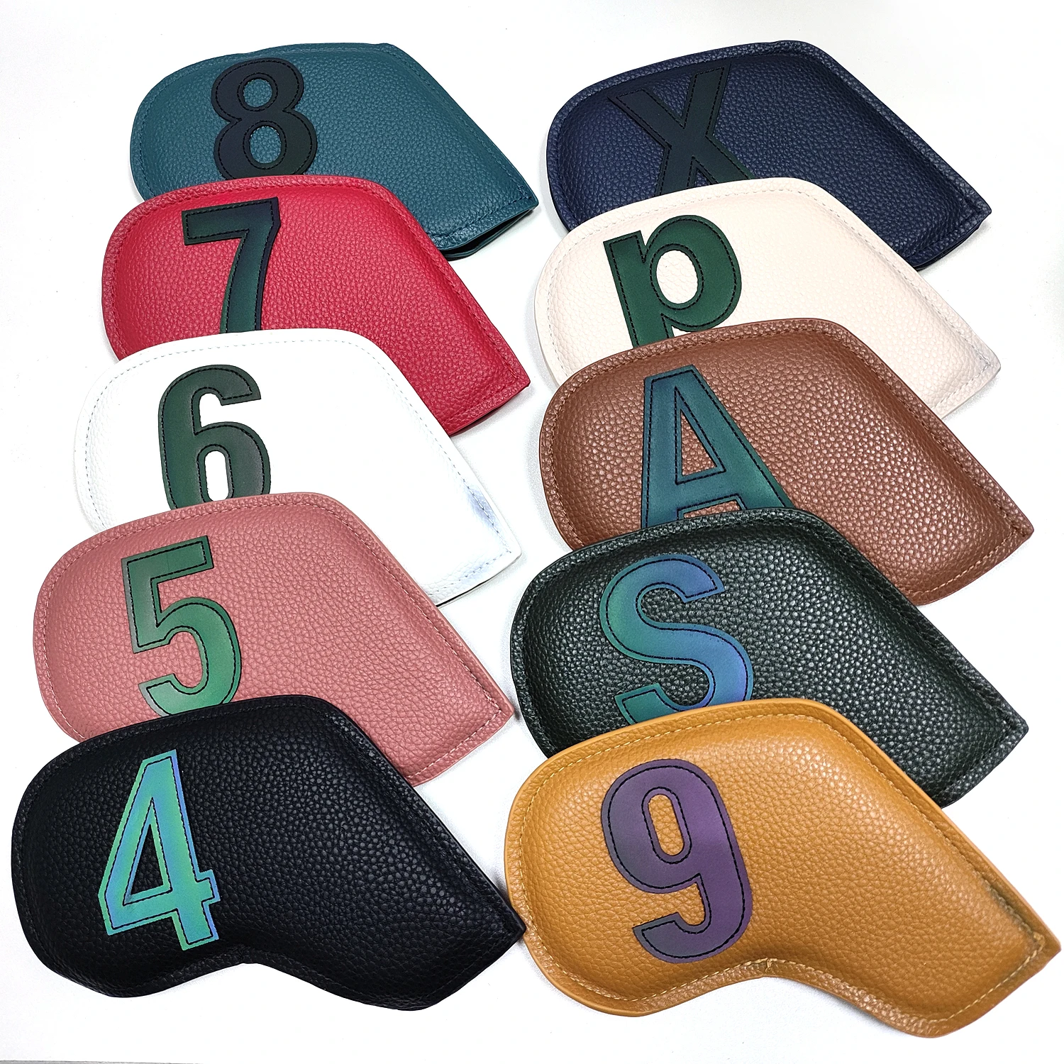 Cubierta de cabeza de hierro para Golf, funda de número bordada, accesorios de equipo de entrenamiento deportivo, 3-9,P,S,A, 10 unidades por juego