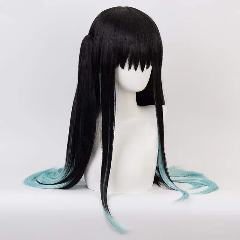 Anime Tokitou Muichirou Cosplay Wig Muichiro Tokito Wig Heat Resistant Synthetic Hair Wigs