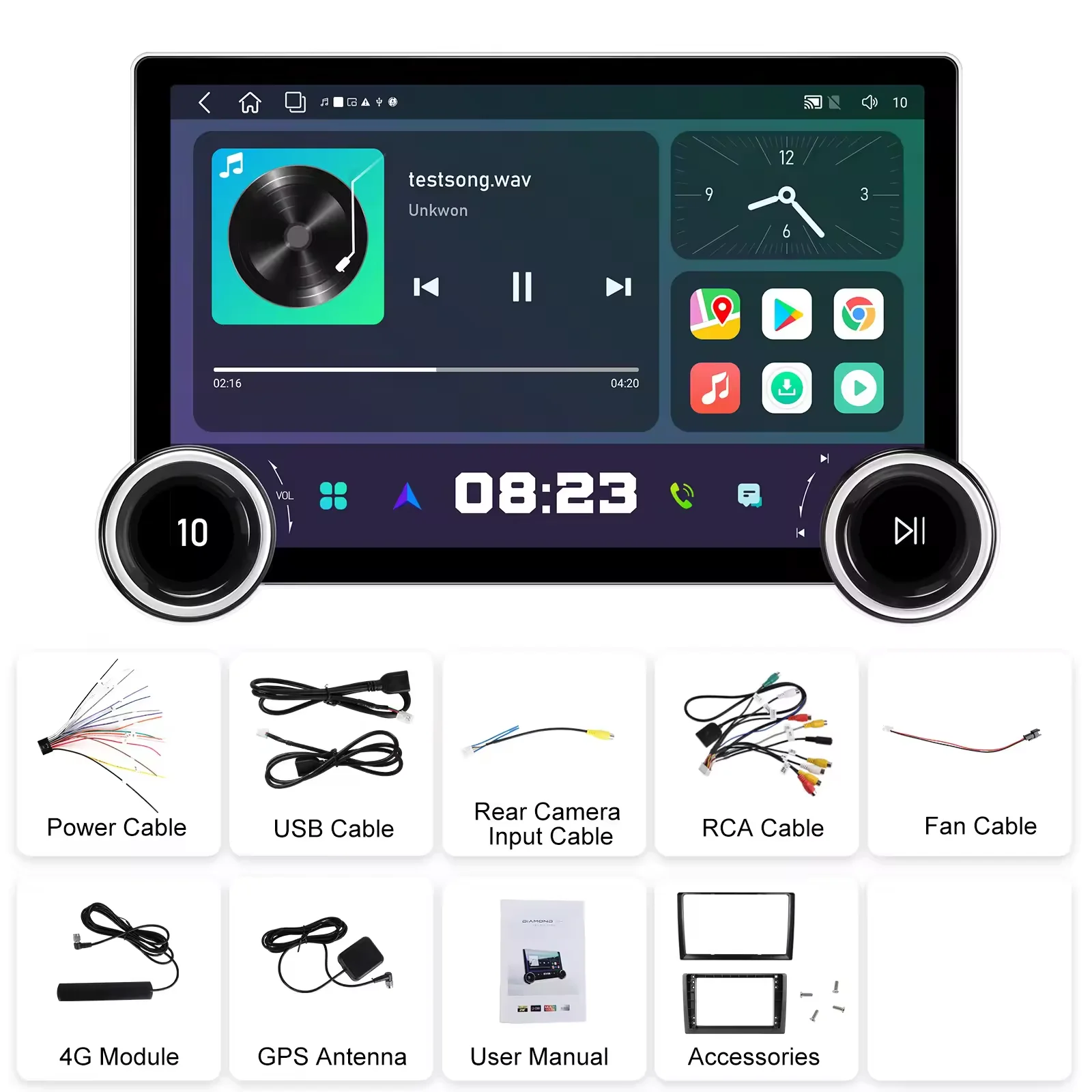 Car 10.1 inch Double-knob DSP RDS Car Play Radio Stereo DVD Player GPS Navigation Head Unit Center control Android Multimedia