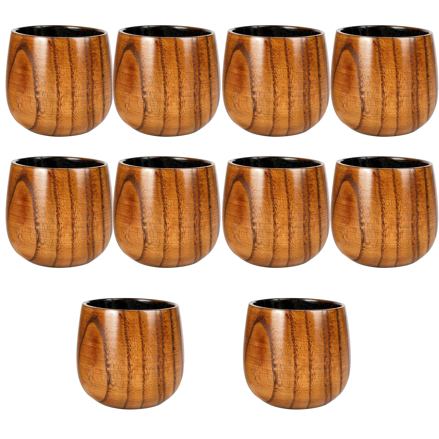 Juego de 10 Vasos de Bourbon de Madera Quemada Hechos a Mano, Vasos de Whisky Premium para Regalos de Padrinos de Boda y Recuerdos de Fiesta