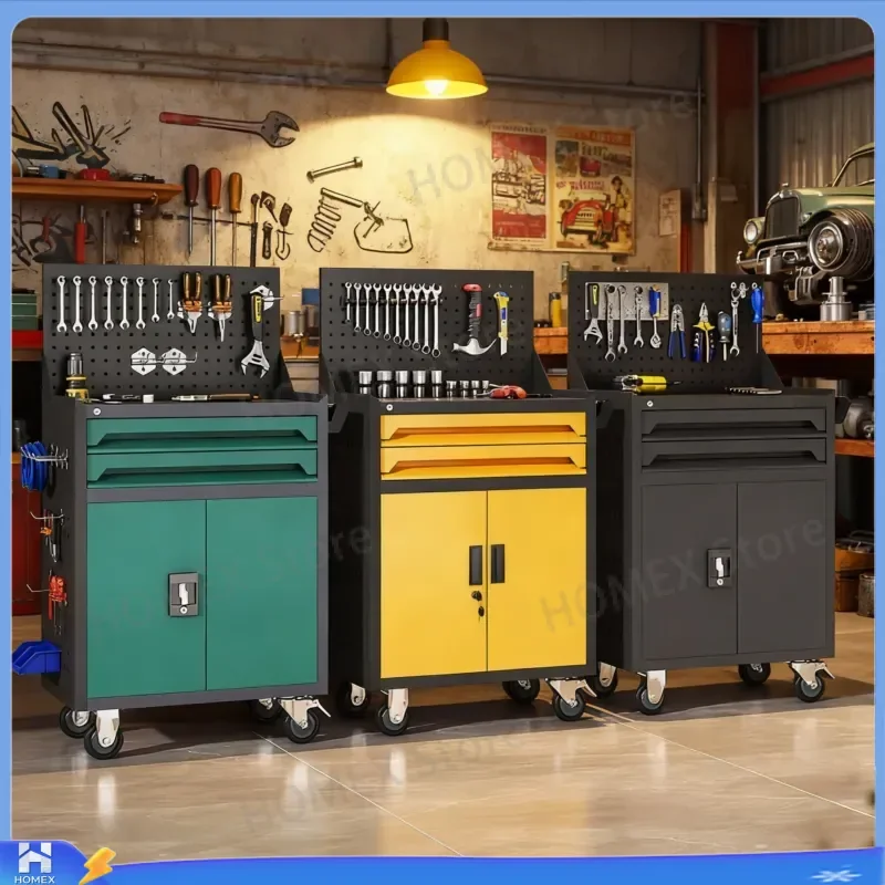Mobile tool cabinet cart with drawers, hardware, iron sheet cabinet, maintenance workshop use, multi-functional heavy-duty