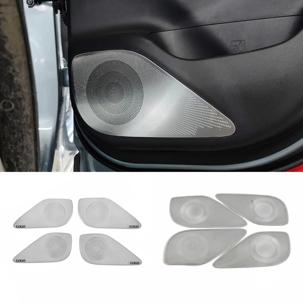 

For Trumpchi GAC EMKOO 2023-2024 Stainless steel Car Accessories Interior Door Speaker Audio Horn Cover Trim Frame Sticker Decor