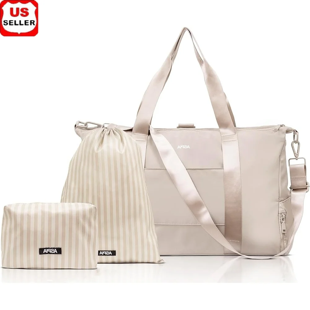 

Women's Travel Duffle Bag 3-in-1 Gym Bag with Laptop Sleeve Yoga Mat Compartment Shoe Storage Versatile Backpack Tote