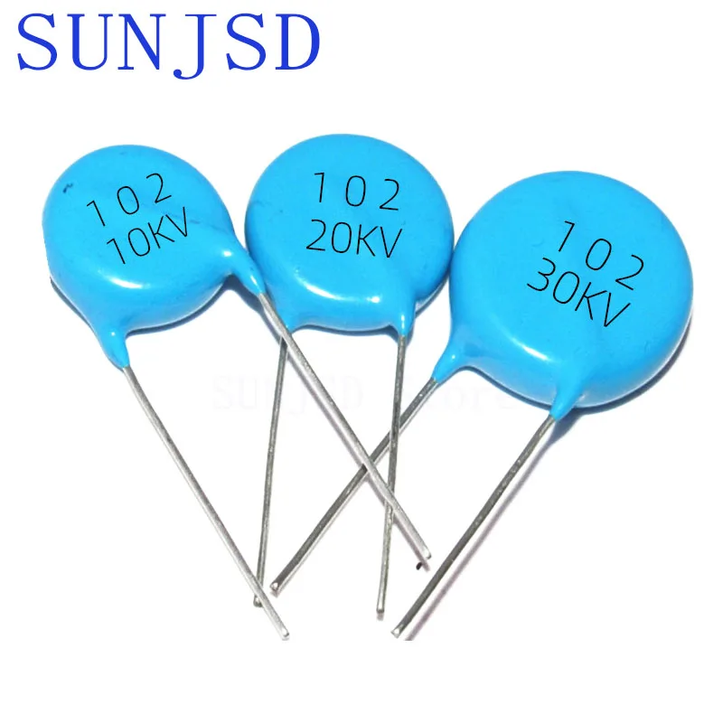 SUNJSD 5Pcs High Voltage Ceramic Chip Capacitor 1000PF 102 10KV15KV 20KV50KV Durable Electronic Component for Electrical Devices