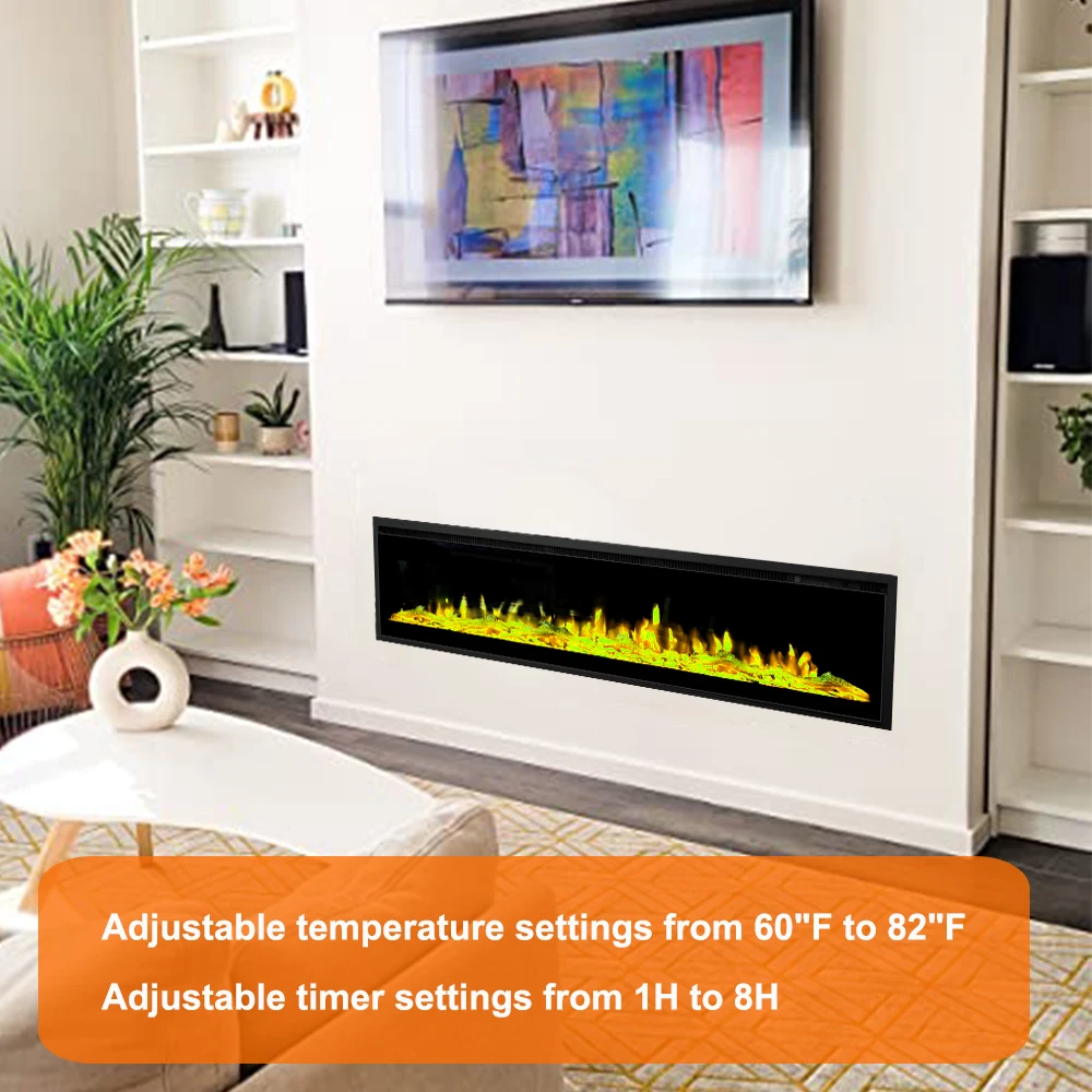 كارسكي الجديد ®   مدفأة كهربائية LED لهب الجدار الموقد 1800 واط المواقد الكهربائية التحكم عن بعد IF-1350TCL-GM 50 بوصة