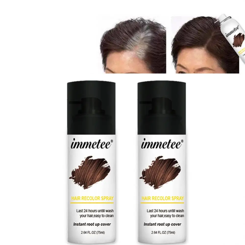 

75ml Hair Dyeing Spray Temporary Hair Color Spray Natural Cover White Hair Long Lasting Instant Effect Hairdressing Styling Tool