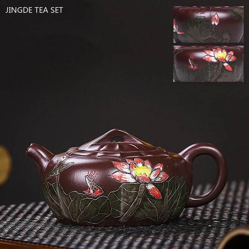 

180ml High Quality Yixing Purple Clay Tea Pot Handmade Filter Beauty Kettle Custom Zhu Mud Teapot Zisha Teaware Accessories