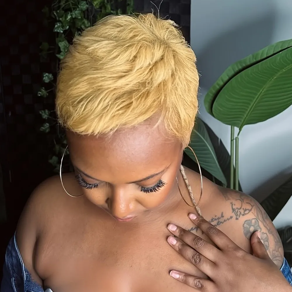 

Хэллоуин, 27 цветов, машинное производство, плотность 150%, 4 дюйма, короткий парик с стрижкой пикси, парики из человеческих волос для женщин, естественный вид, парик для ежедневного использования на вечеринке