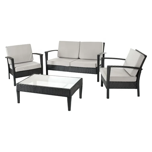 Outdoor Aluminum Patio Rattan Furniture Sets Dining for Hotels Courtyards Includes Sofa Set Rope Furniture Set Garden Chair Sofa