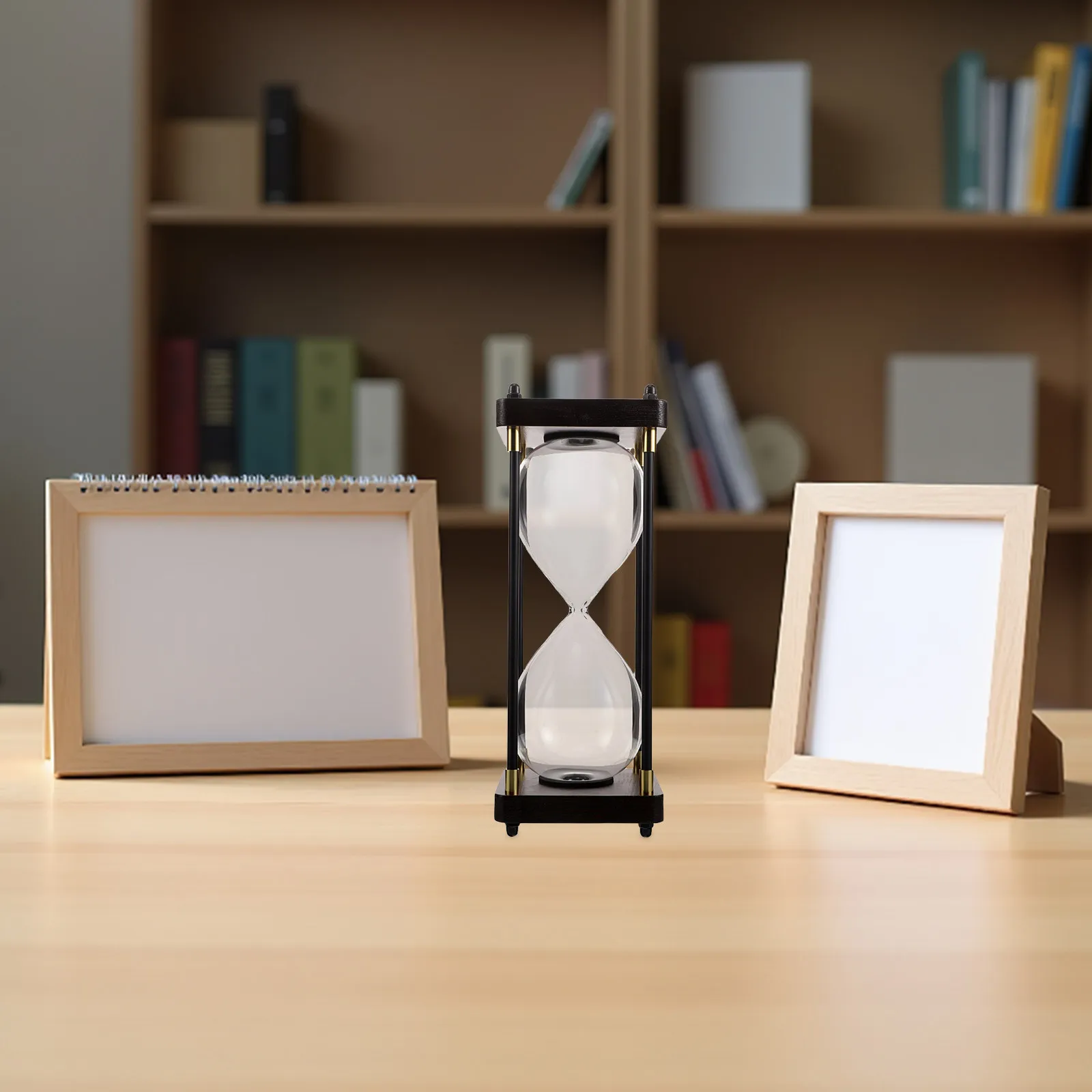 Empty Glass Hourglass Vintage Wood Frame Fillable DIY Sand Timer Wedding Ceremony Desk Home Office Decorative Hourglass