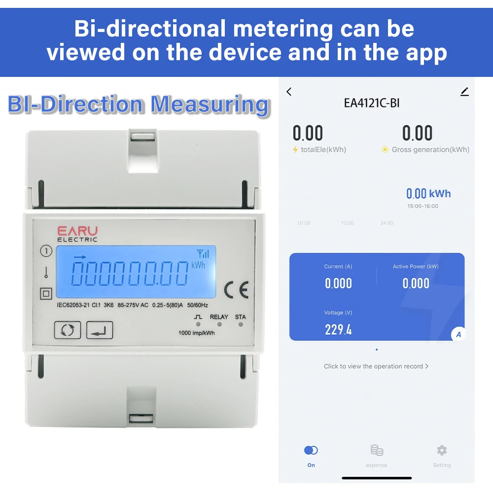 80A Tuya WiFi Smart ZigBee Three Phase Bidirectional Energy KWh Meter Monitor Wattmeter Support Modbus Voltage Current Switch