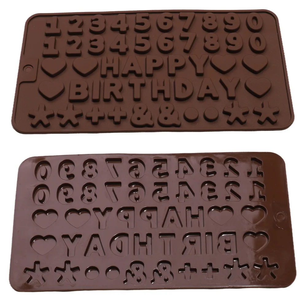 English Letter Number Silicone Mold Alphabet Chocolate Candy Baking Tray for Cake Ice Fondant Dessert DIY Tool Cartoon Shapes view 3
