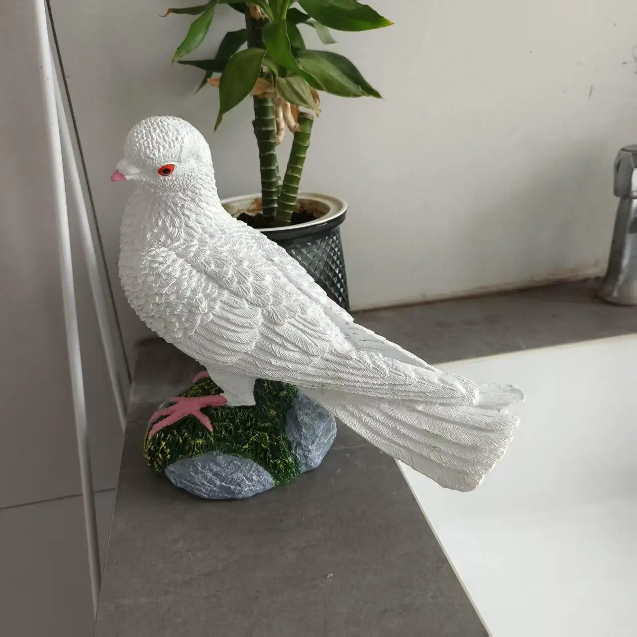 imitation animal Peace bird white dove resin model villa garden home outdoor balcony decoration gift Y393