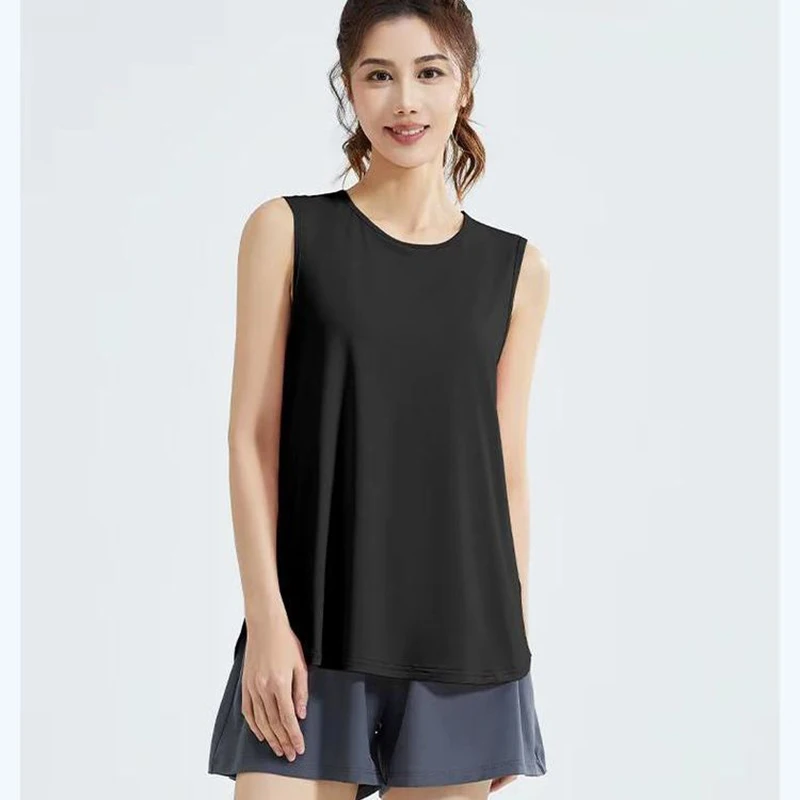 

Women's Casual Sports Matching Sets Loose Fit Running Mesh Racerback Sleeveless Tank Top Cover Up Shorts 2 Piece Yoga Sets