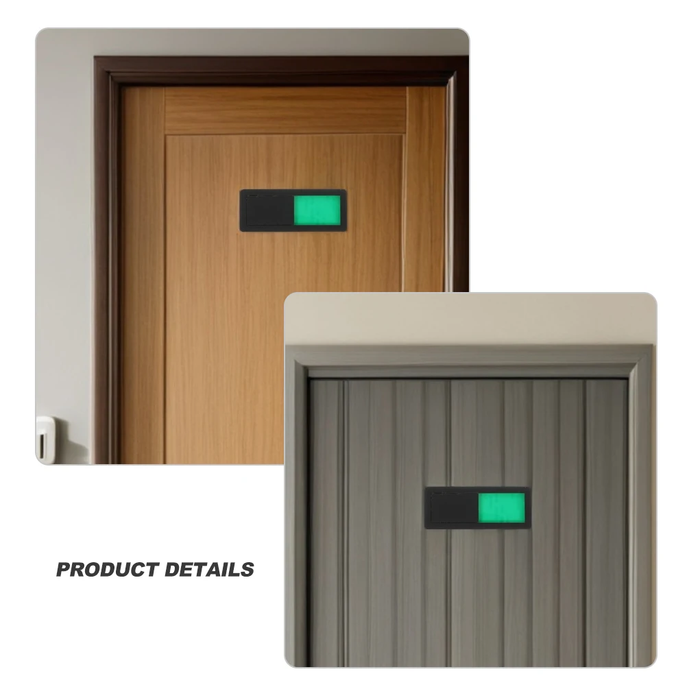 2pcs Door Signboard For Bathroom Toilet Vacant Occupied Slide Indicator Abs Self-Adhesive Privacy Marker Restroom Status
