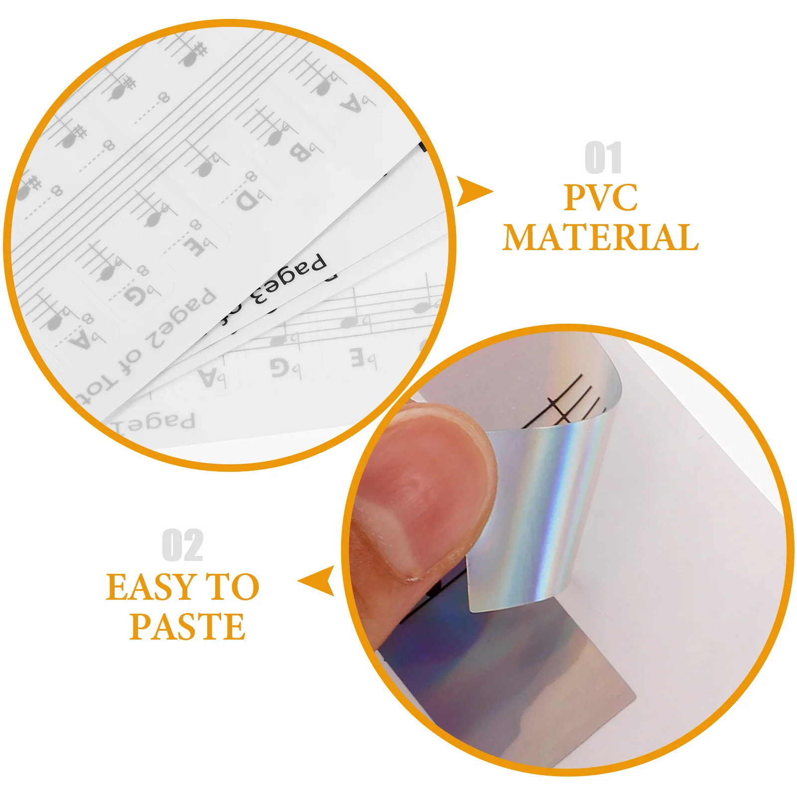 

2Sets Piano Keyboard Stickers Smooth Lines Easy to Apply Easy to Remove for Beginner Keyboard Note Labels Piano Stickers