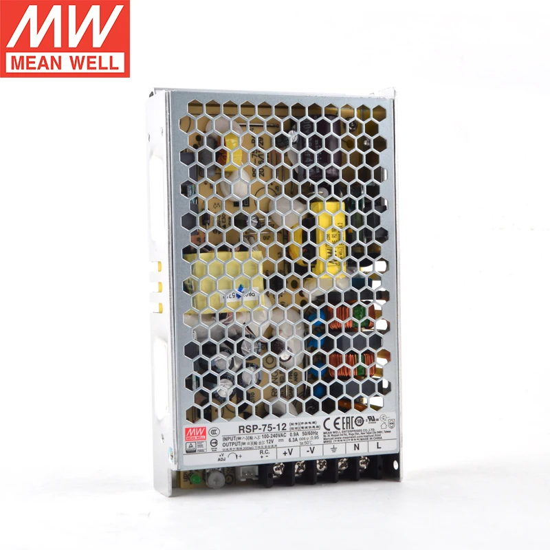 MEAN WELL RSP-75 Series 75W Single Output Power Supply With PFC Function RSP-75-3.3/5/7.5/12/15/24/27/48V