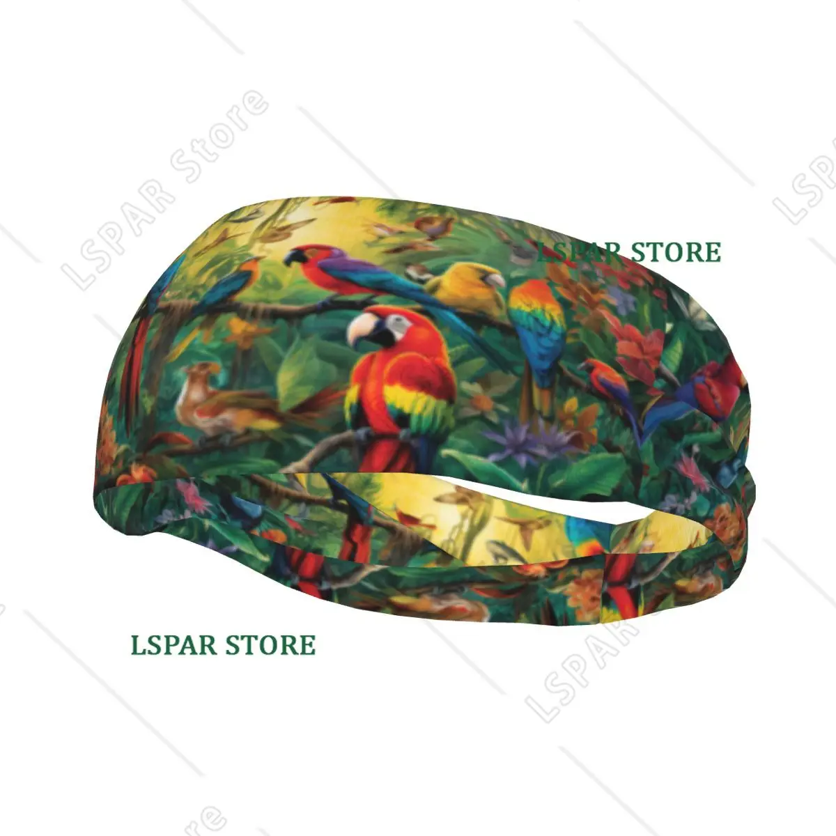 

Sports Headband Tropical Birds Macaw Parrot Toucan Fitness Sweatband Absorbent Cycling Jog Hair Bandage