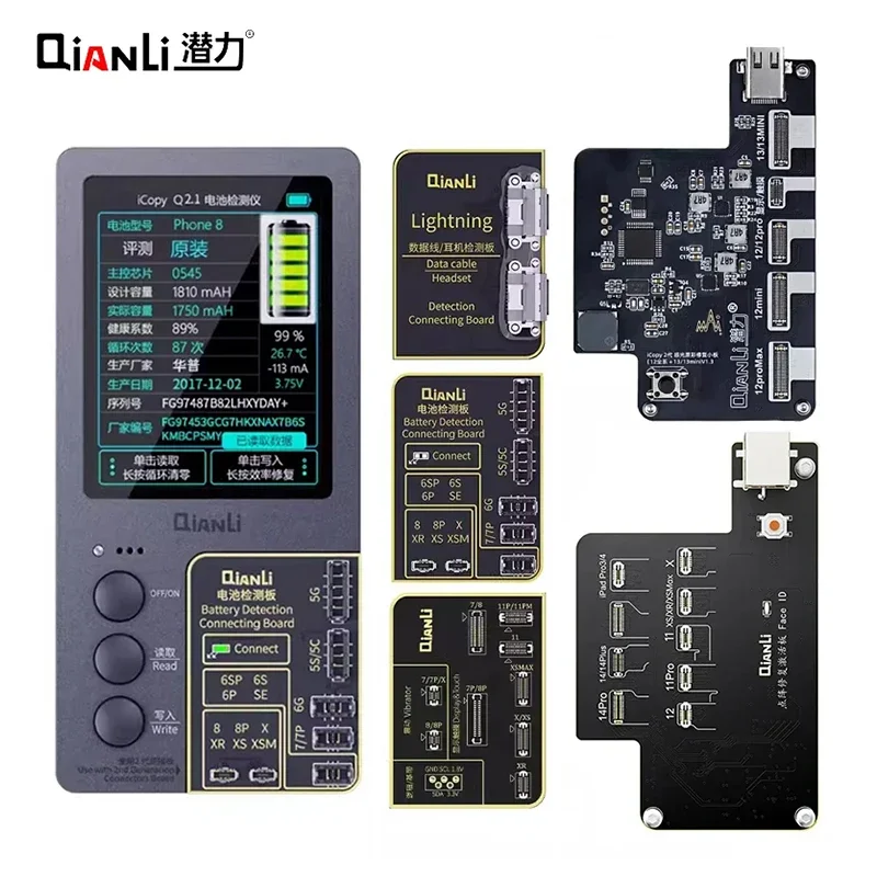 Qianli Icopy Plus 2.2 Met Gezicht/Batterij Board Voor Iphone X Xr Xsmax 11 12 13 14 Pro Max Lcd Vibrator Eprom Programmeur