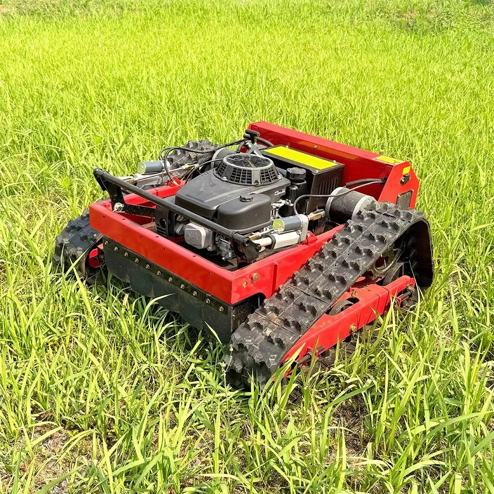 Remote Control Crawler Lawn Mower Wireless Track Grass Cutting Robot Automatic Remote Operated All Terrain Mowing Machine