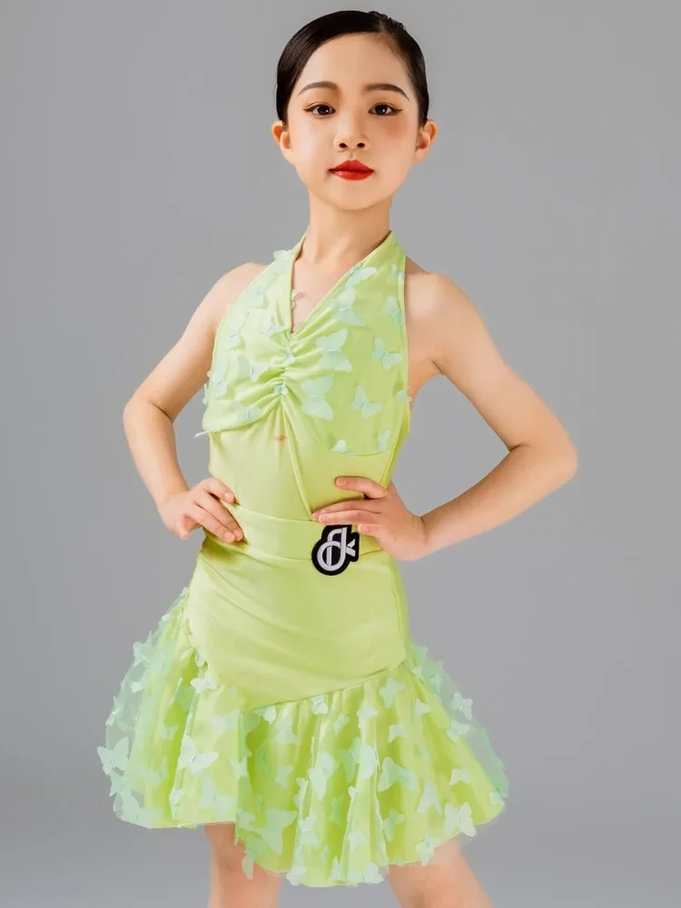 

Children's Latin Dance Practice Dress 2024 Summer New Style Girls' High end Dance Performance Costume