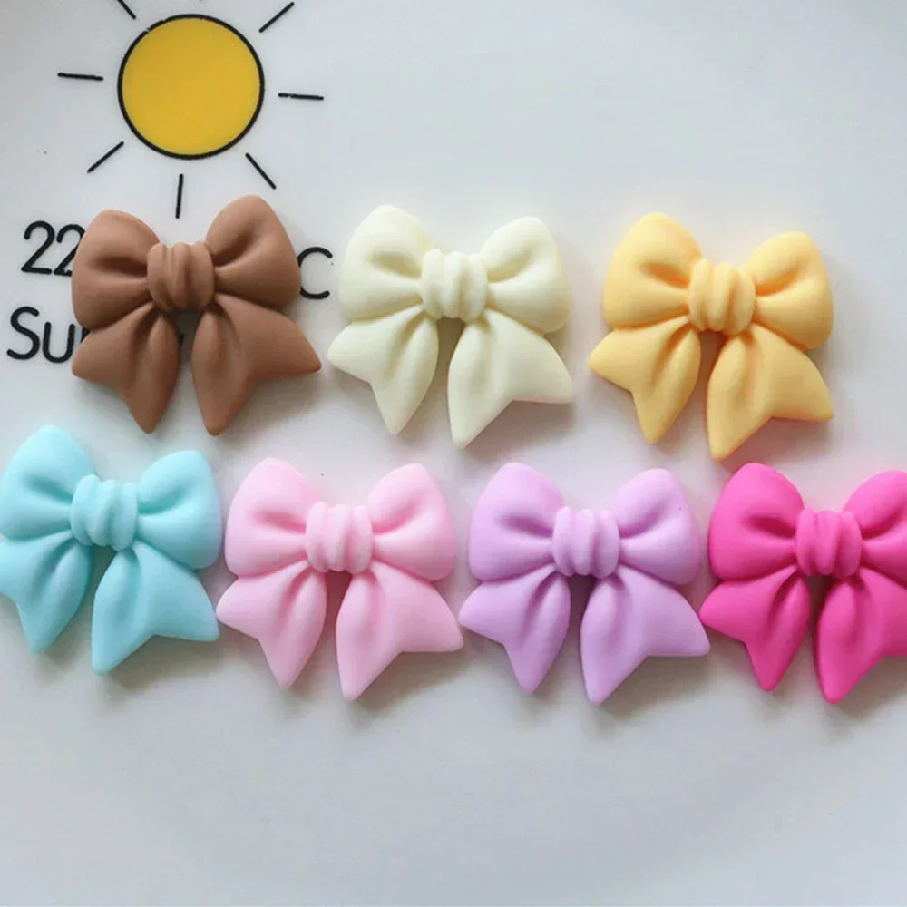 10PCS 30x29mm Bow Tie Series Miniature Resin Flat Back Cabochons For Hairpin Scrapbooking DIY Home Decor Craft Accessories