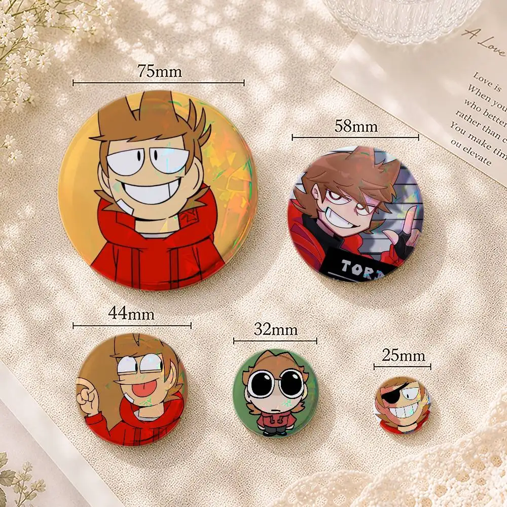 

Eddsworld T-Tord Badges Brooches Personalized Tinplate Enamel Pins Creativity Printed Pictures Text Metal Lapel Gift